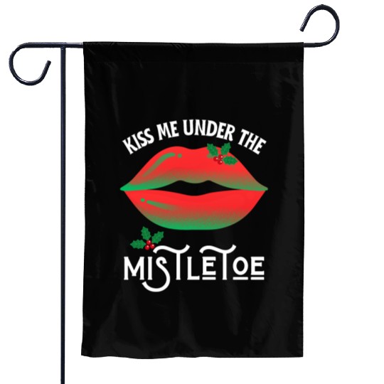 Kiss me under the Mistletoe Ugly Christmas Sweater Garden Flags