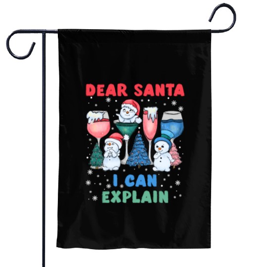 Schneemann Dear Santa I can Explain Funny Garden Flags