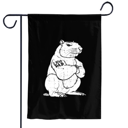 Capybara Biceps Tattoo I Love Dad Garden Flags