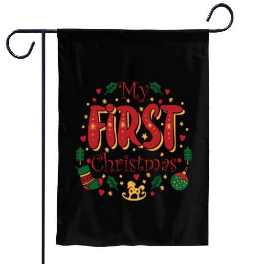 My First Christmas, Infant Baby Cute 1st Christmas Garden Flags