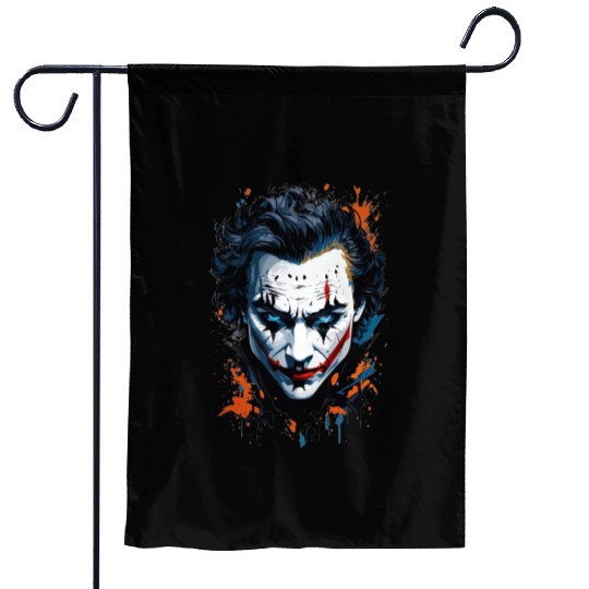 Chaos in Colors: Vibrant Joker Face Garden Flags