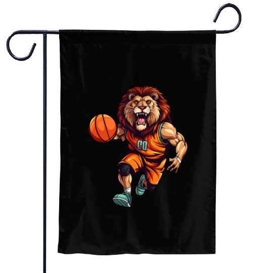 Basketball lion Garden Flags