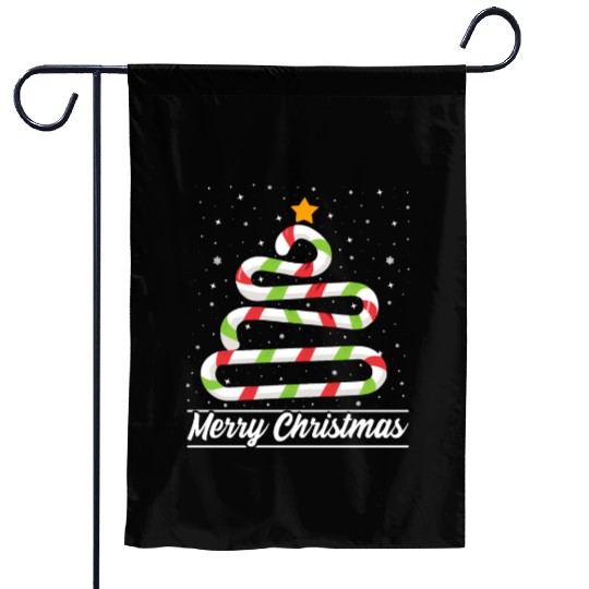 Candy Cane Tree Christmas Xmas Holidays Santa Hat Garden Flags