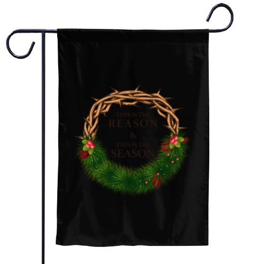 Jesus is King and is the Reason for the Season Garden Flags
