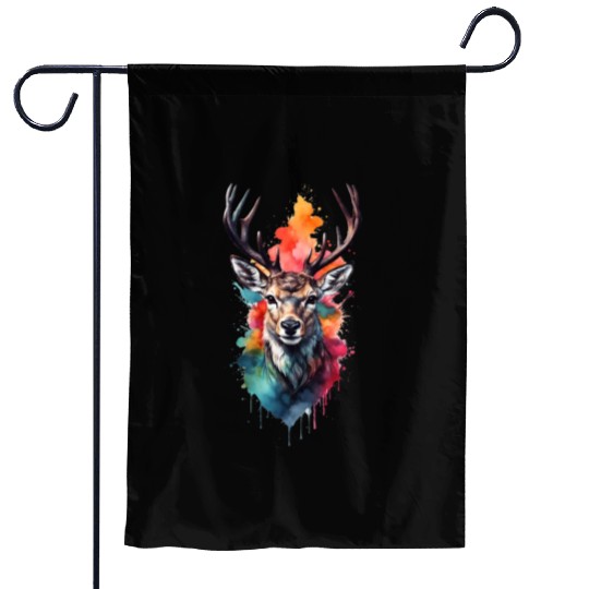 Colorful Swamp Deer Garden Flags
