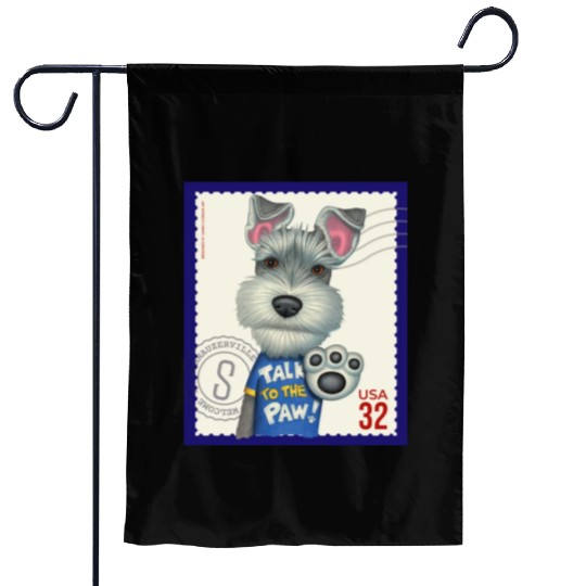 Cute Funny Schnauzer Stamp Garden Flags