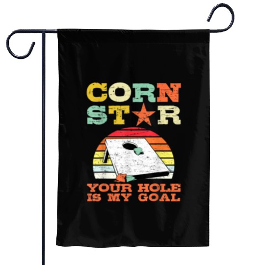Corn Star Your Hole is My Goal Vintage Cornhole Garden Flags