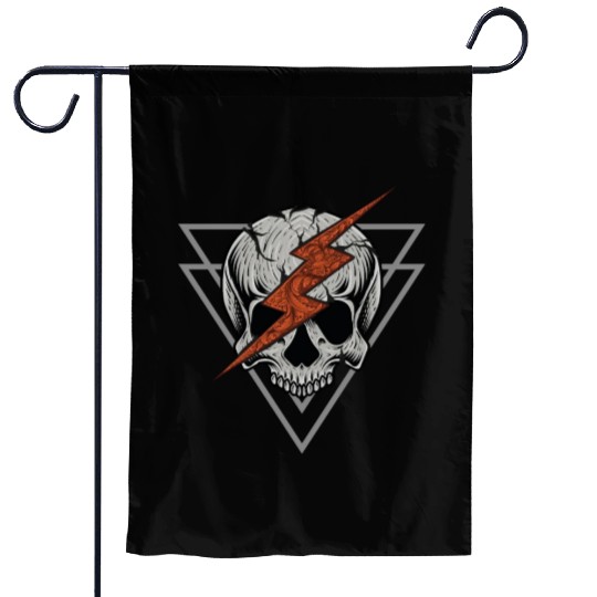 lightning skull head Garden Flags