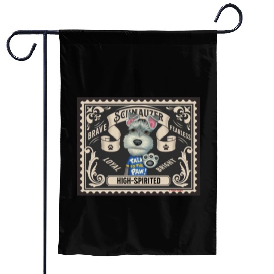 Cute Schnauzer Garden Flags