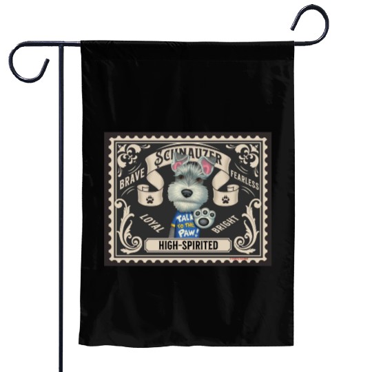Cute Schnauzer Garden Flags