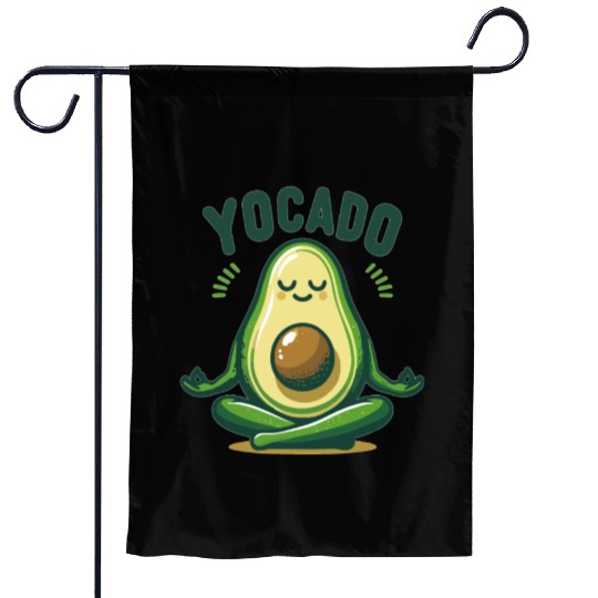 Yocado Peaceful Avocado Garden Flags