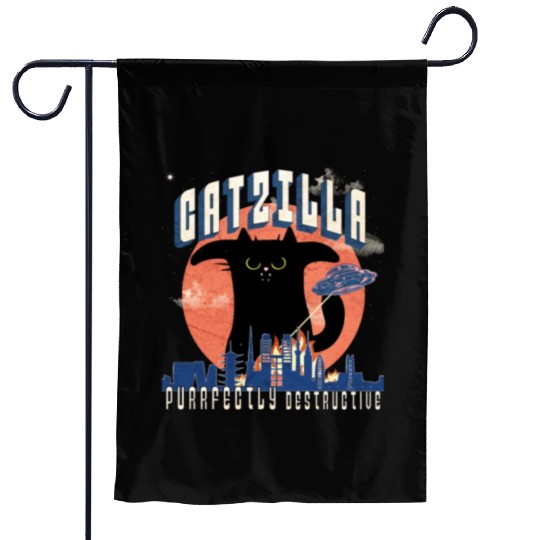 Catzilla king of cats,movie parody Garden Flags
