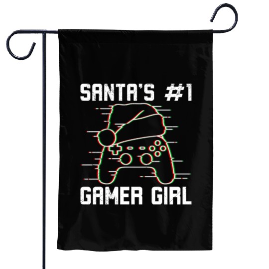 Santa's Number 1 Gamer Girl Christmas Gambling Garden Flags