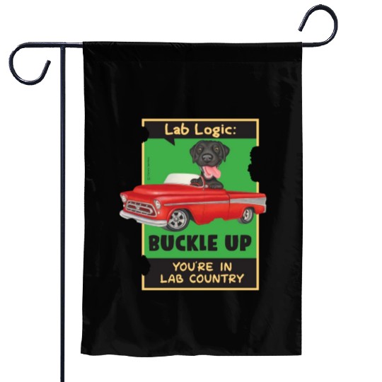 Black Lab Logic Garden Flags