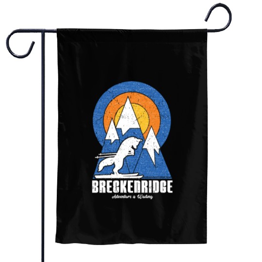 Retro Breckenridge Ski White Fox Garden Flags