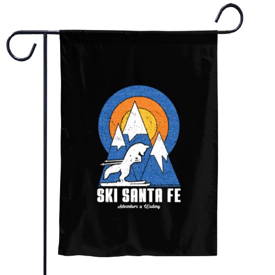 Retro Ski Santa Fe White Fox Garden Flags