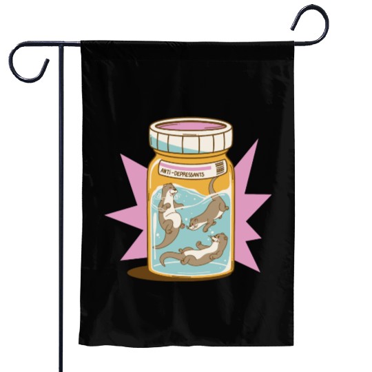 Joyful Otter Jar Garden Flags