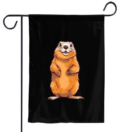 Groundhog Marmot for a Marmot lover groundhog fan Garden Flags
