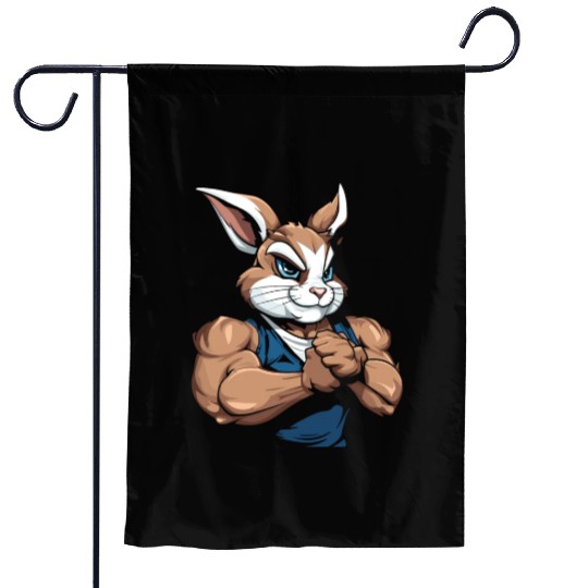 Workout Gym Rabbit Garden Flags