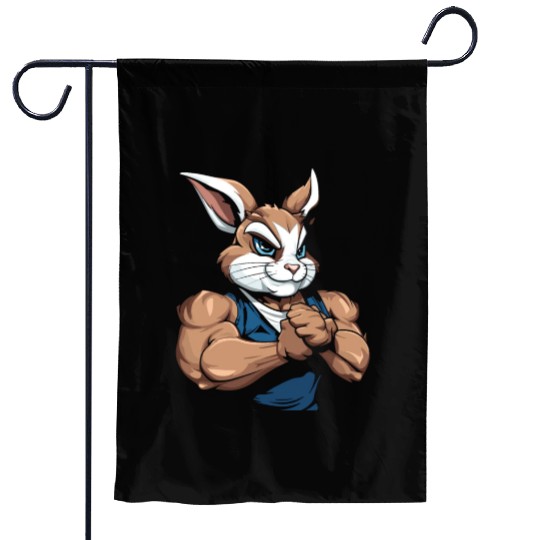 Workout Gym Rabbit Garden Flags