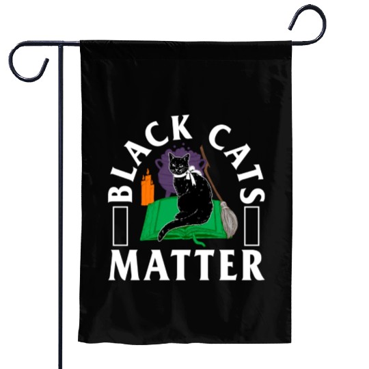 Halloween Garden Flags, Black Cats Matter Witch