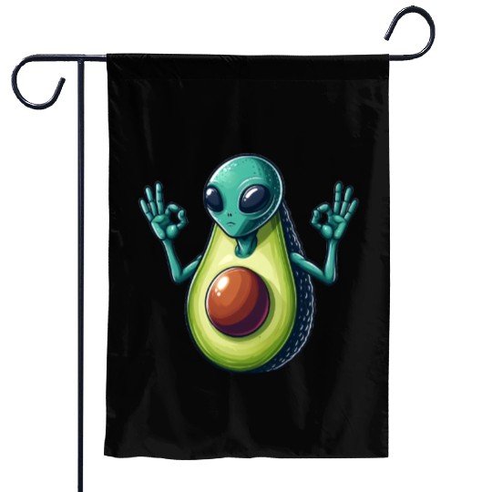 Avocado alien Garden Flags