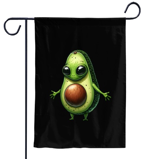 Avocado alien Garden Flags