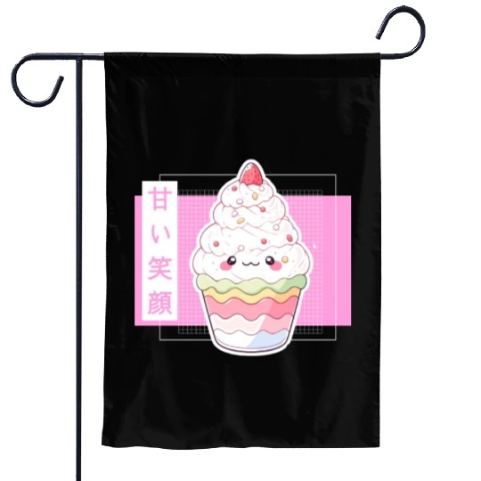 Kawaii Strawberry Cupcake Cute Pastel Japanese Aes Garden Flags