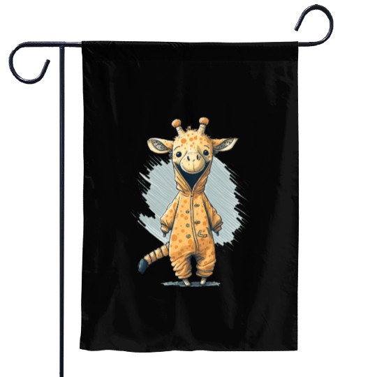 Giraffe Cub in Disguise Garden Flags