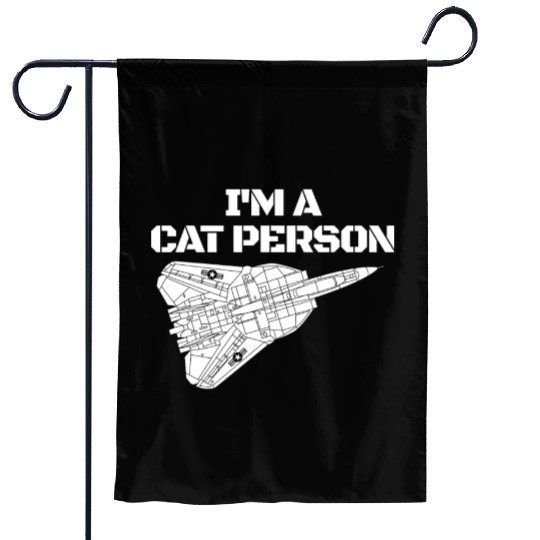 I'm Cat Person F14 Tomcat Fighter Jet Schematicf14 Garden Flags