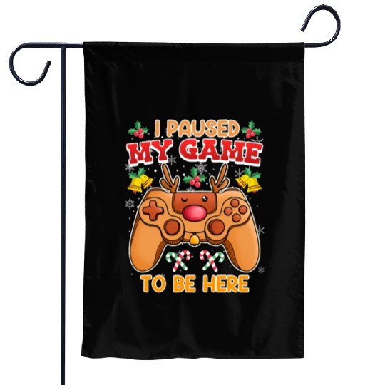 Christmas Gambling I Paused my Game to be Here Garden Flags