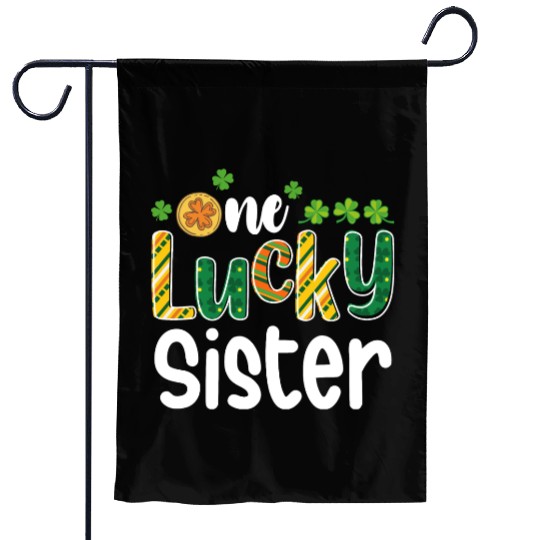 One Lucky Sister Matching Family St Patrick's Day Garden Flags