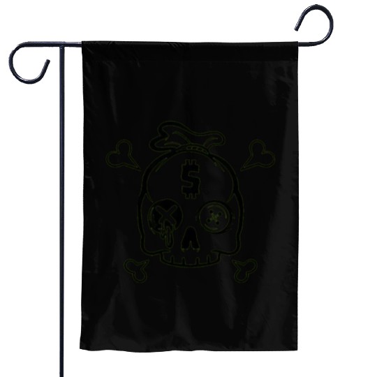 Safety Money Bag Skull Garden Flags