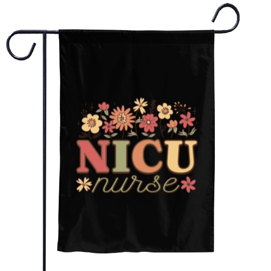 NICU Nurse Floral Tribute Garden Flags