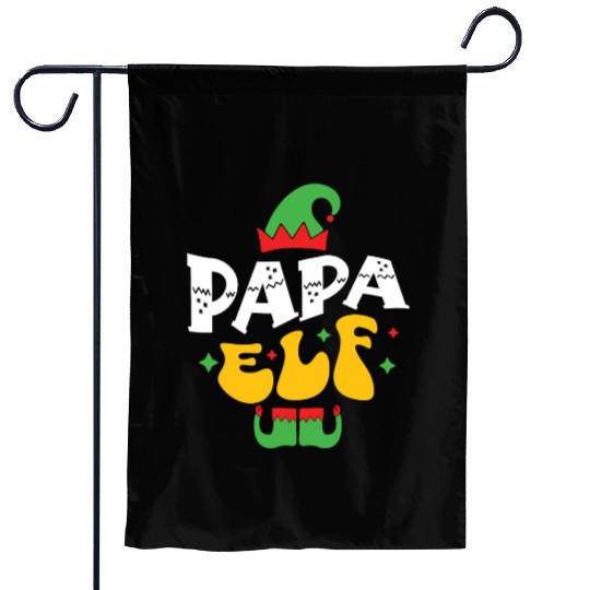 Papa ELf Garden Flags