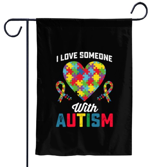 I Love Someone With Autism Awareness Garden Flags