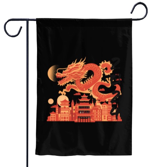 Year Of The Dragon Garden Flags | chinese lanterns