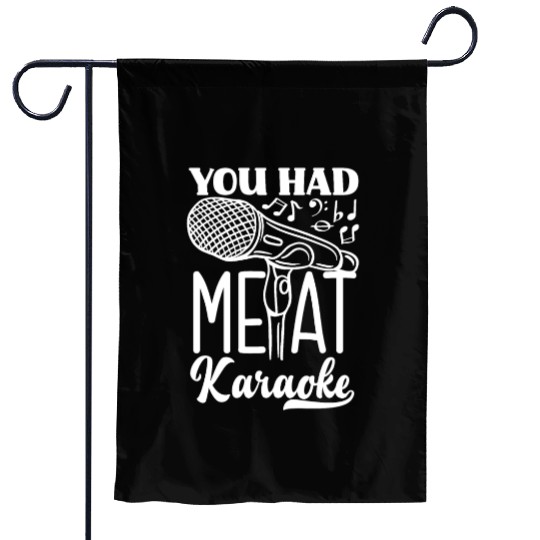 Funny Karaoke Singer Singing Musician Karaoke Gift Garden Flags