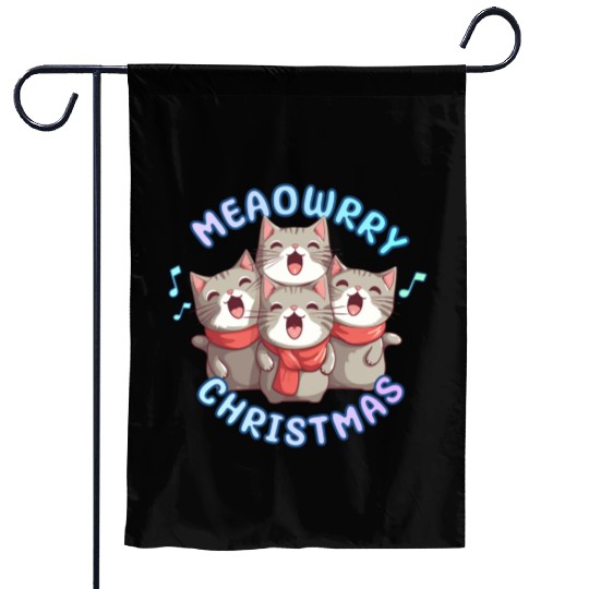 Christmas Kittens sing lovely Christmas song Garden Flags