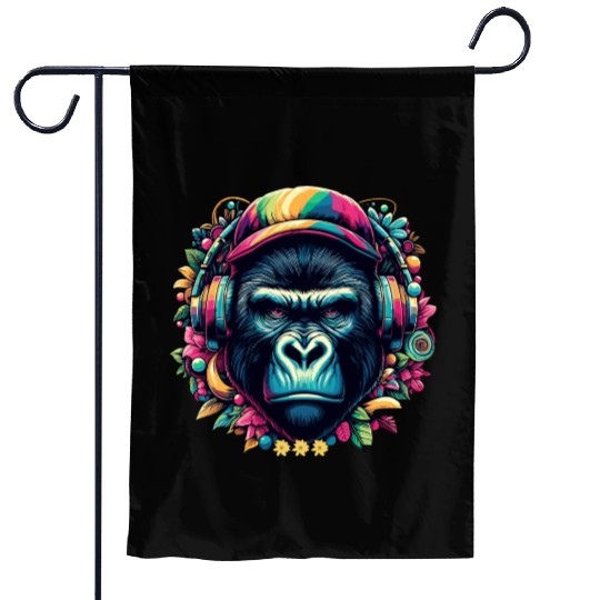 Jungle Animal Nature Adventure with Gorilla Music Garden Flags