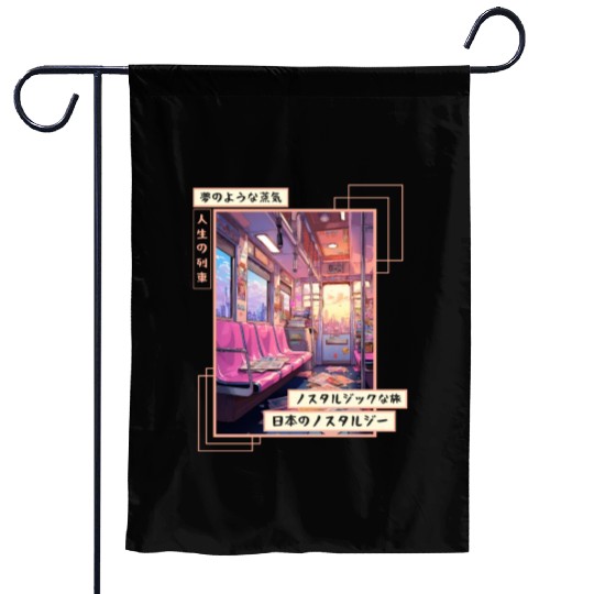 Japanese Aesthetic Subway Streetwear Vaporwave Ret Garden Flags