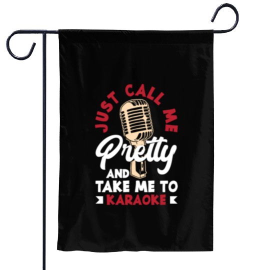 Funny Karaoke Singer Singing Musician Karaoke Gift Garden Flags