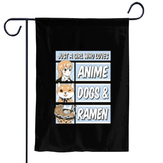Anime Love, Dog Joy, Ramen Comfort Garden Flags
