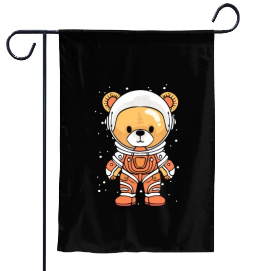 Teddy Bear Astronaut Childish or Child Like Gift Garden Flags
