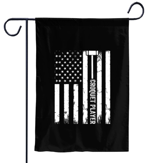 Croquet US Flag Croquet Player Garden Flags