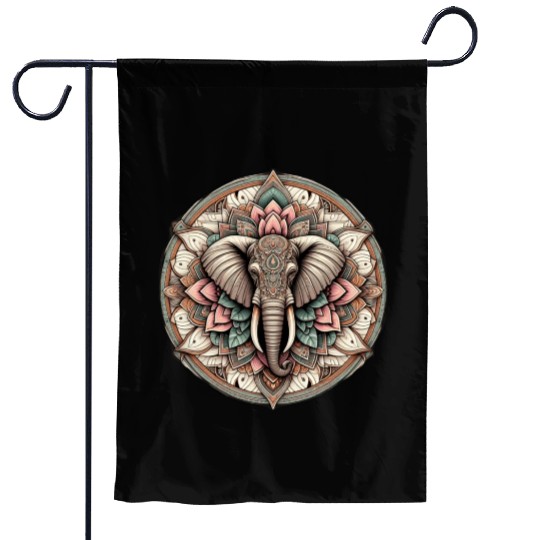Eternal Serenity Majestic Elephant Mandala Garden Flags