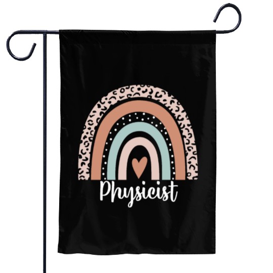 Physicist Rainbow Leopard Funny Physicist Garden Flags