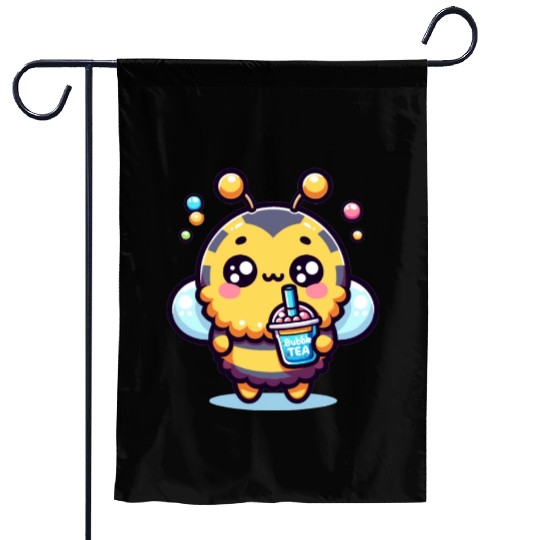Adorable Kawaii Bee Cute Animal Boba Tea Bubble Garden Flags