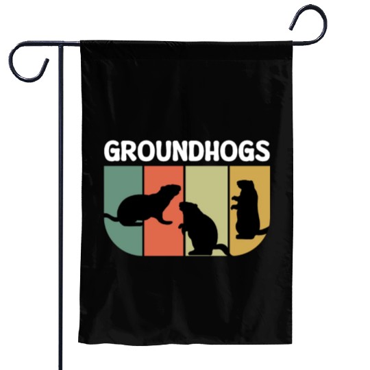 Groundhogs Retro Vintage Happy Groundhog Day Garden Flags