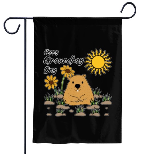 Happy Groundhog Day Animal Spirit Rodent Garden Flags